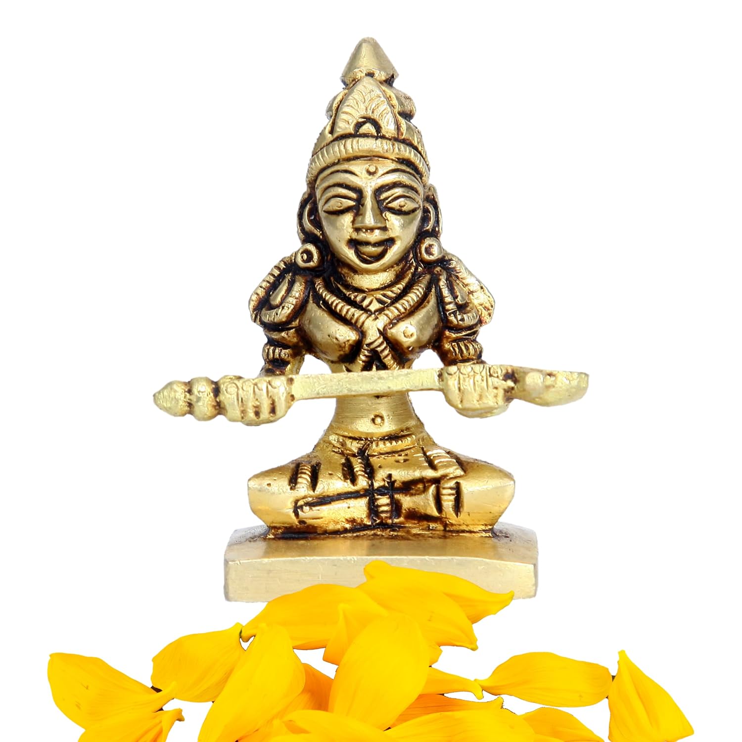 Divine Artz | Chotta Annapurna Devi Idol Brass | Chotta Annapoorani Statue Brass Gold Colour 1 Piece, Brass, Gold Colour, 1 Piece