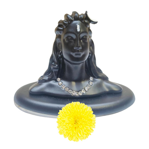 Divine Artz | Adiyogi Statue | Adiyogi Shiva Statue for Car | Adiyogi Statue for Home | Adiyogi Metal Statue Metal, Black, 1 Piece