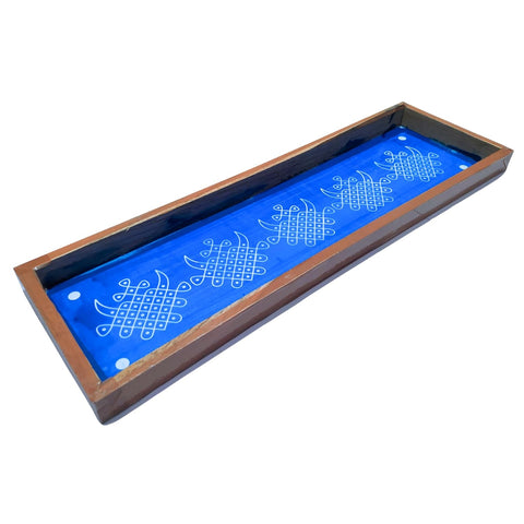 Divine Artz | Kambi Kolam Border Rangoli Stencil Wooden, Rangoli Sacha Wooden, 1 Piece (17x5 Inches)