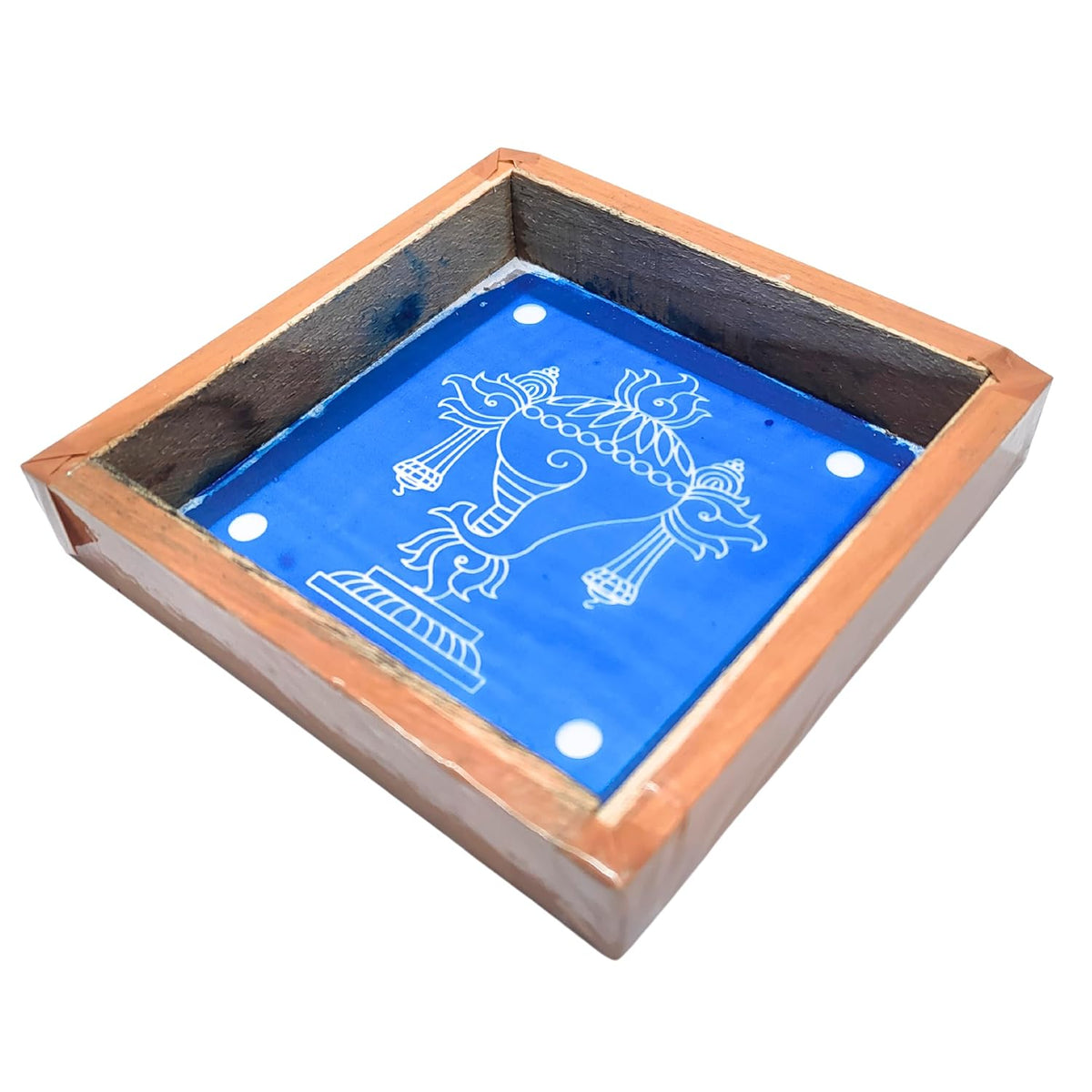 Divine Artz | Shankh Kolam Rangoli Stencil Wooden, Rangoli Sacha Wooden, 1 Piece (5x5 Inches)