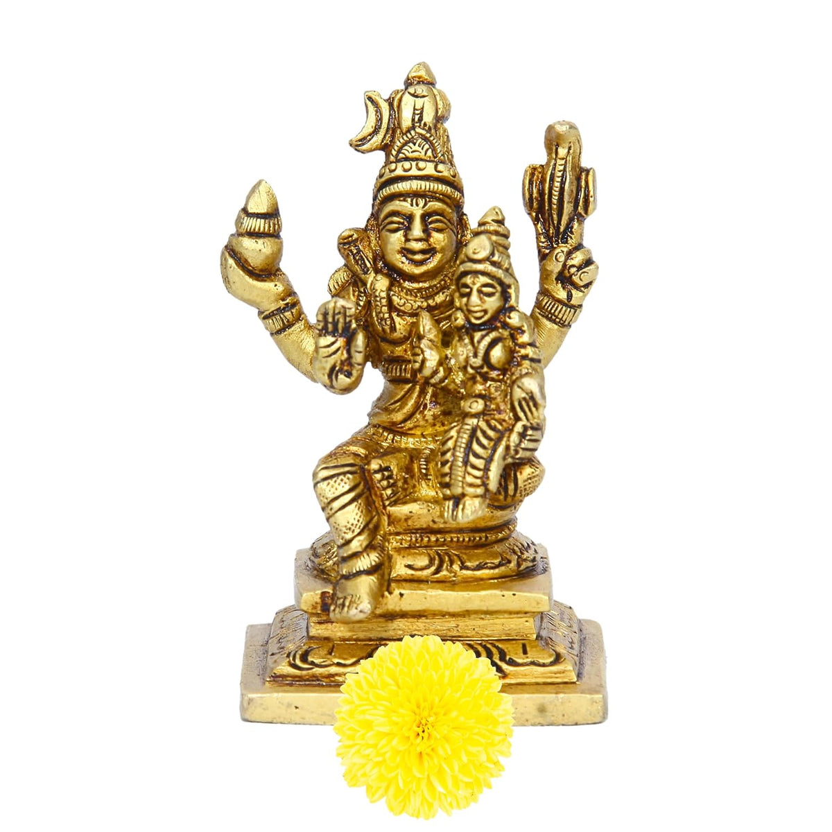 Divine Artz | Small Swarna Akarshana Bhairava Idol | Swarna Akarshana Bhairava Statue Small | Small Swarna Akarshana Bhairavar Silai, Brass, Height 8.5CM, Gold Colour, 1 Piece