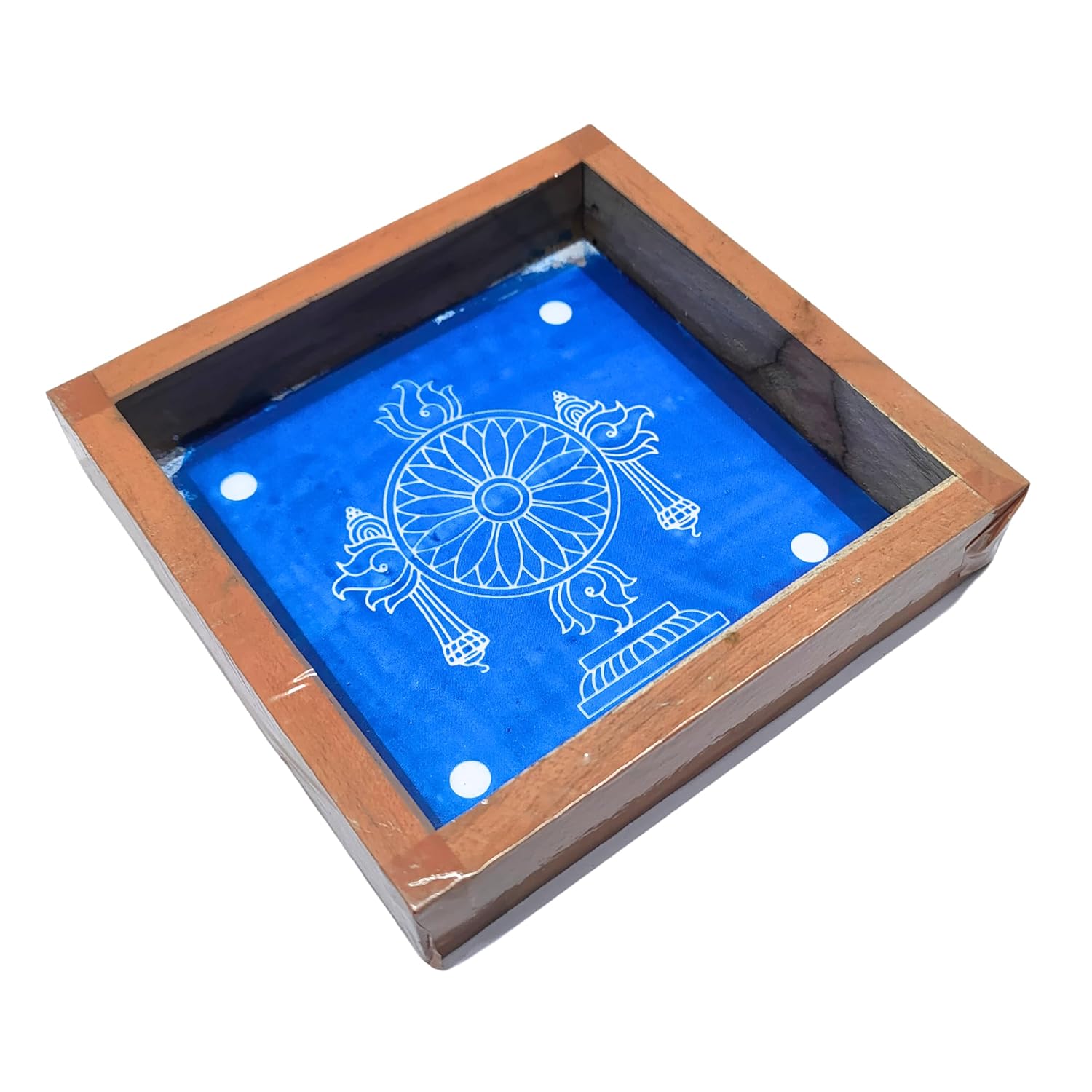 Divine Artz | Kolam Rangoli Stencil Wooden, Rangoli Sacha Wooden, 1 Piece (5x5 Inches)