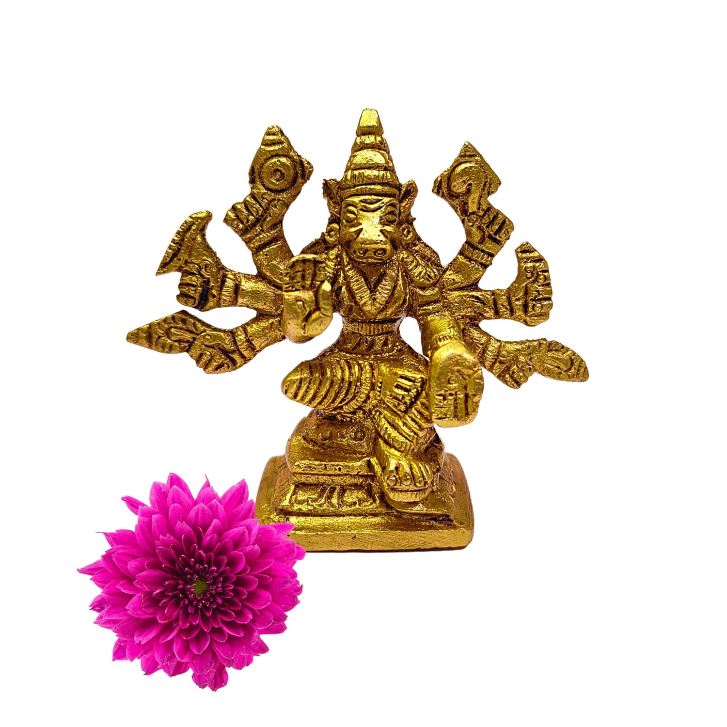 Divine Artz | Varahi Amman Idol Mini | Mini Varahi Amman Statue | Varahi Amman Silai Mini | Mini Varahi Statue Brass, 5.5 CM Height, Gold Colour, 1 No