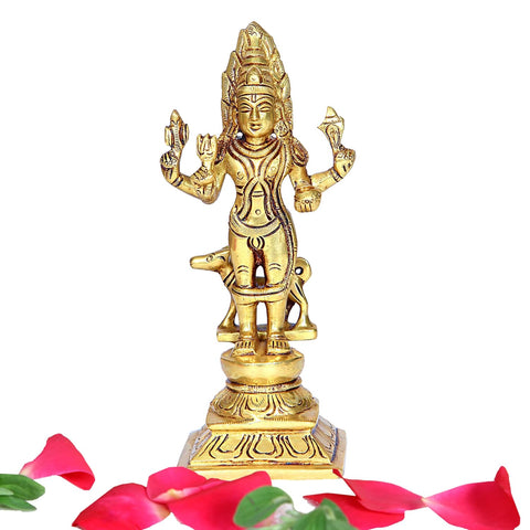 Divine Artz | Brass Kala Bairava Idol, 16Cm, Height Gold (1 Piece)