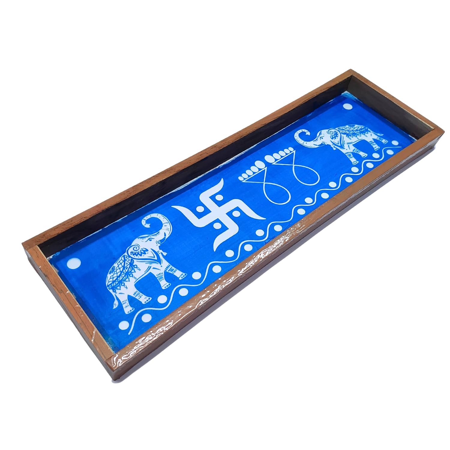 Divine Artz |  Elephant Border Rangoli Stencils Wooden, Rangoli Sacha Wooden, 1 Piece (17x5 Inches)