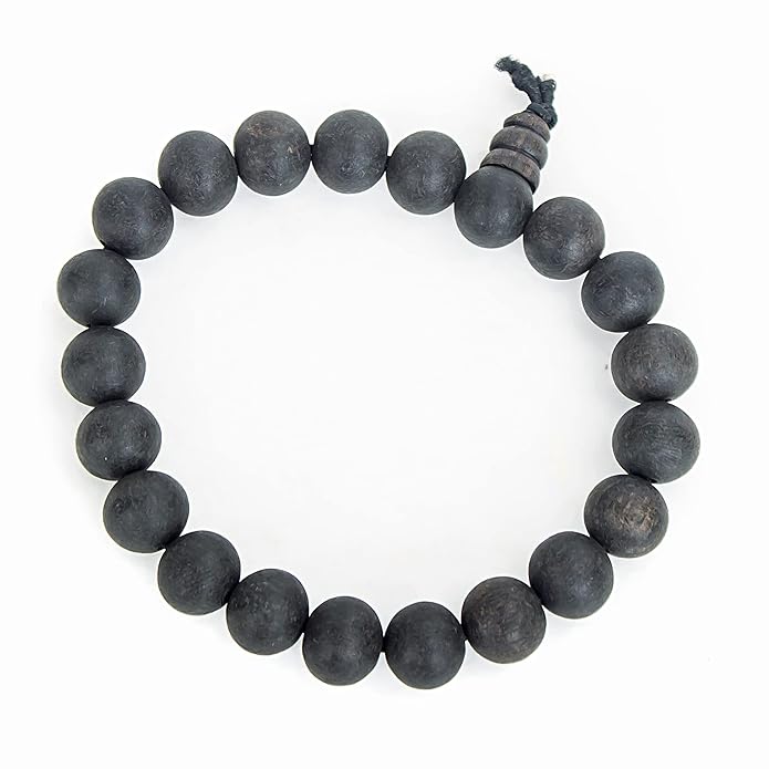 Divine Artz | Unisex Natural Unpolished Karungali Bracelets Original | Karungali Kattai Bracelet 10Mm - Natural Black Ebony Wood 10Mm Bead Size Natural Black 1 Piece