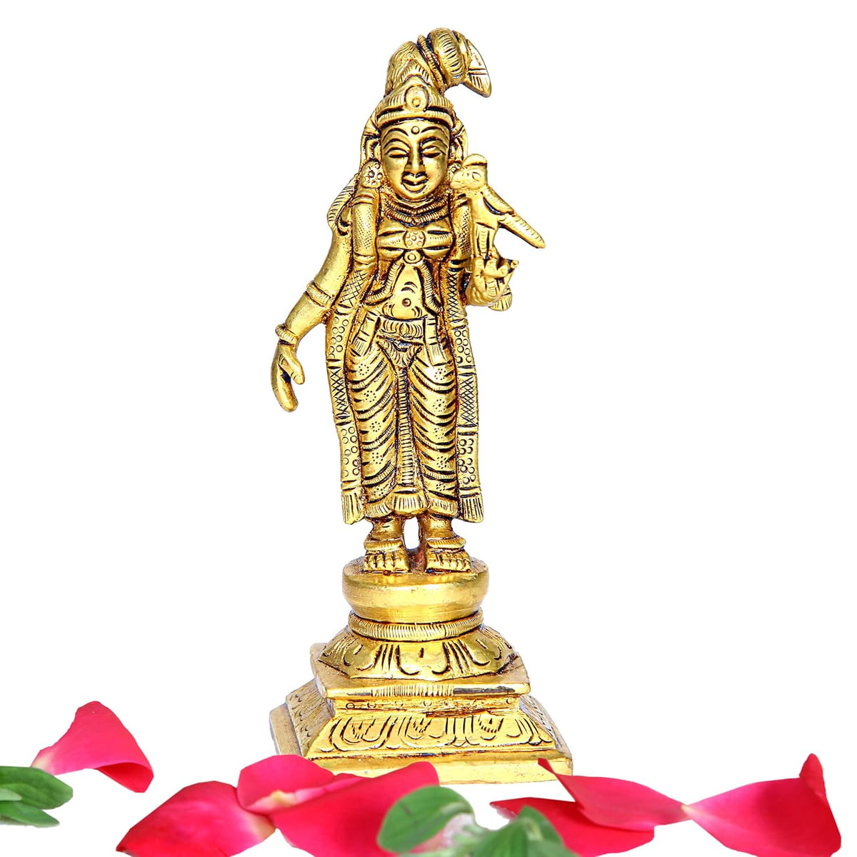 Divine Artz |  Andal Idol Brass | Andal Devi Idol | Andal Idol | Andal Devi Idol Brass, Height 15CM Gold Colour 1 Piece