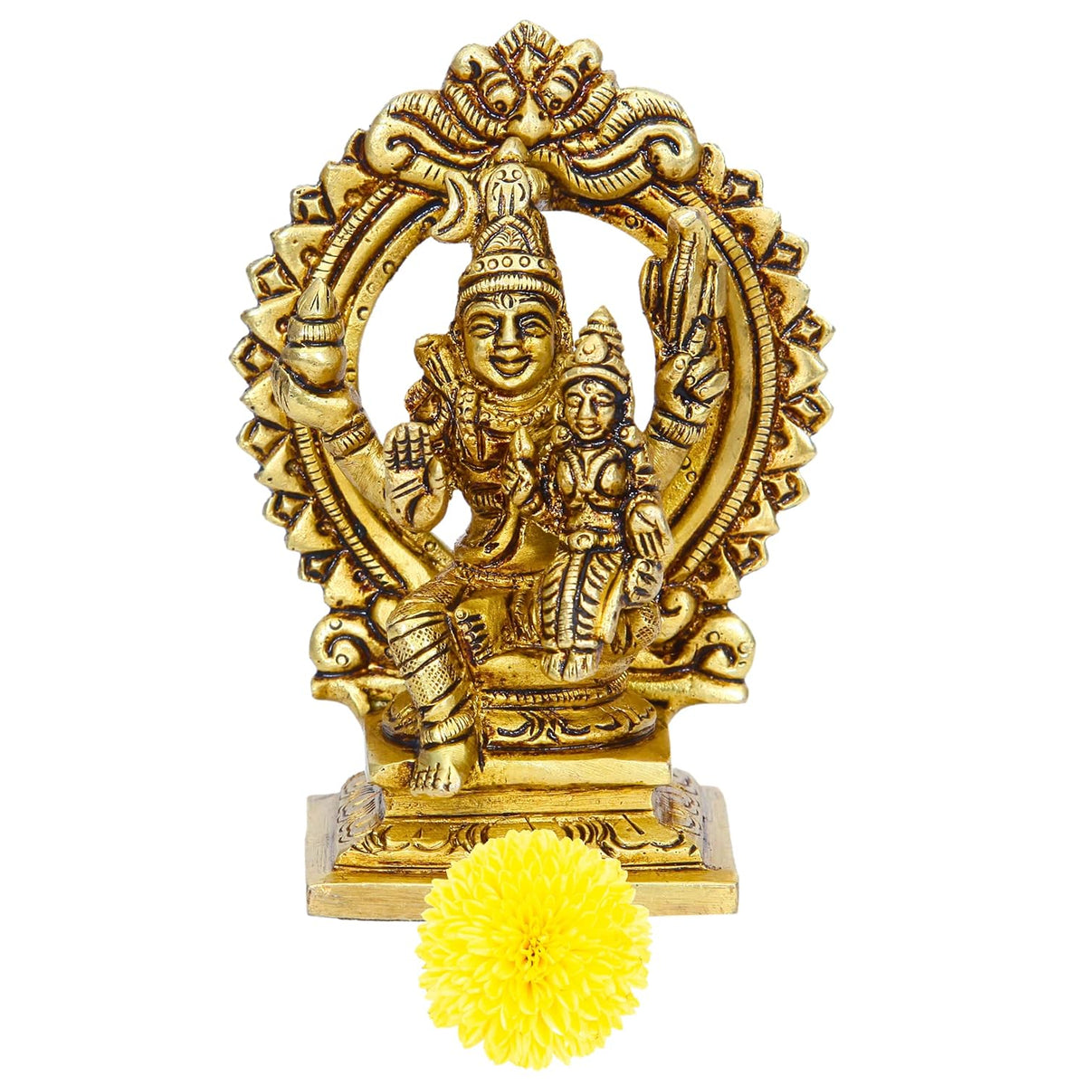 Divine Artz | Swarna Akarshana Bhairavar Silai with Thiruvachi Small | Sorna Akarshana Bhairavar Statue Small | Small Swarna Akarshana Bhairava Idol Brass, Height 10CM Gold Colour 1 Piece Visit the anciently Store