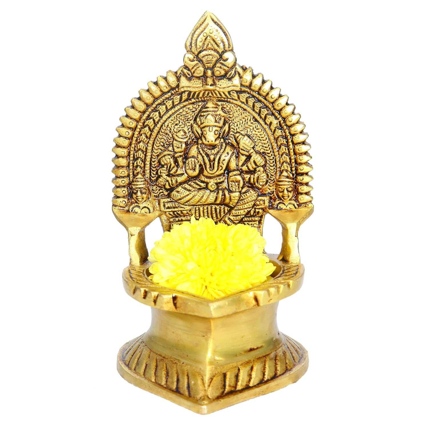 Divine Artz | Premium Varahi Amman Vilakku Brass | Varahi Vilakku | Varahi Amman Deepam Brass 14 CM Height, Gold Colour, 1 Piece