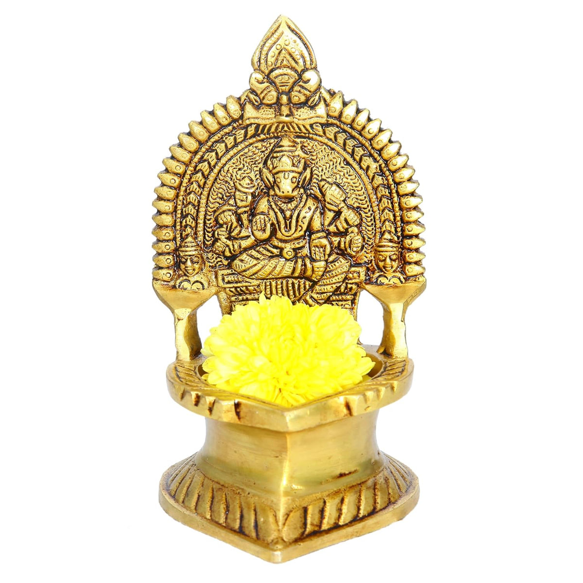 Divine Artz | Premium Varahi Amman Vilakku Brass | Varahi Vilakku | Varahi Amman Deepam Brass 14 CM Height, Gold Colour, 1 Piece