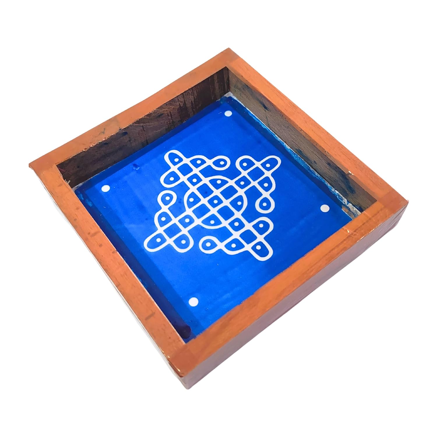 Divine Artz | Kambi Kolam Rangoli Stencil Wooden, Rangoli Sacha Wooden, 1 Piece (5x5 Inches)