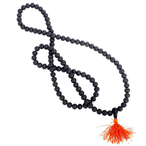 Divine Artz | Men 100% Natural Unpolished Karungali Malai Original Karungali Malai 8Mm-Natural Black Ebony Wood Mala