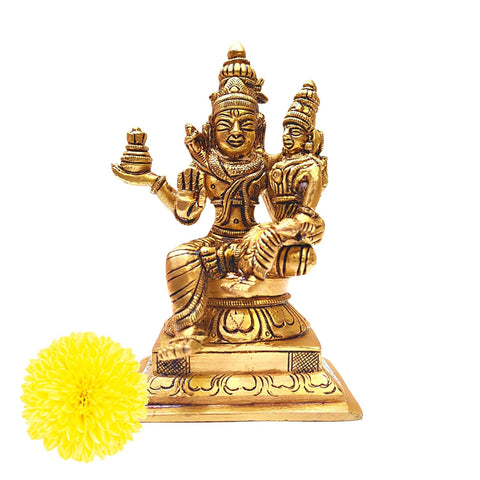 Divine Artz |Swarna Akarshana Bhairava Idol | Swarna Akarshana Bhairava Statue | Swarna Akarshana Bhairavar Silai, Brass, Height 12CM, Gold Colour, 1 Piece