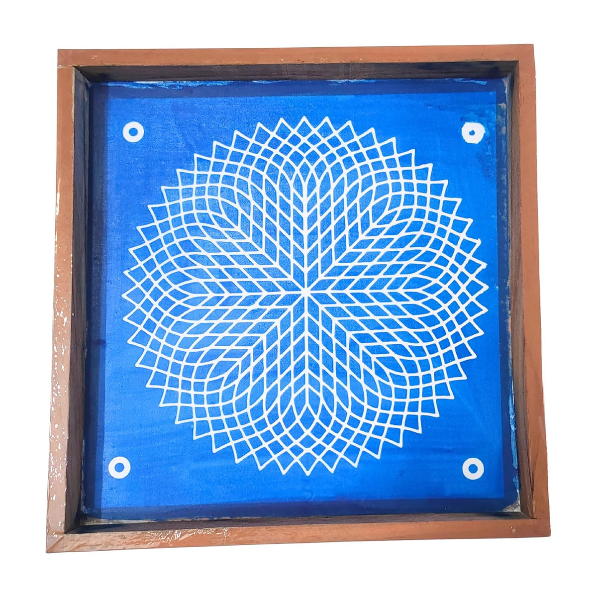 Divine Artz | Sahasradala Padma Rangoli Stencil Wooden, Rangoli Sacha Wooden, 1 Piece (10x10 Inches)