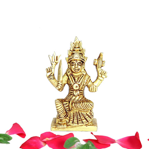 Divine Artz | Mariamman Statue Small | Brass Mariamman Idol | Mariamman Silai Small 7.8CM Height, Gold Colour(1 Piece)