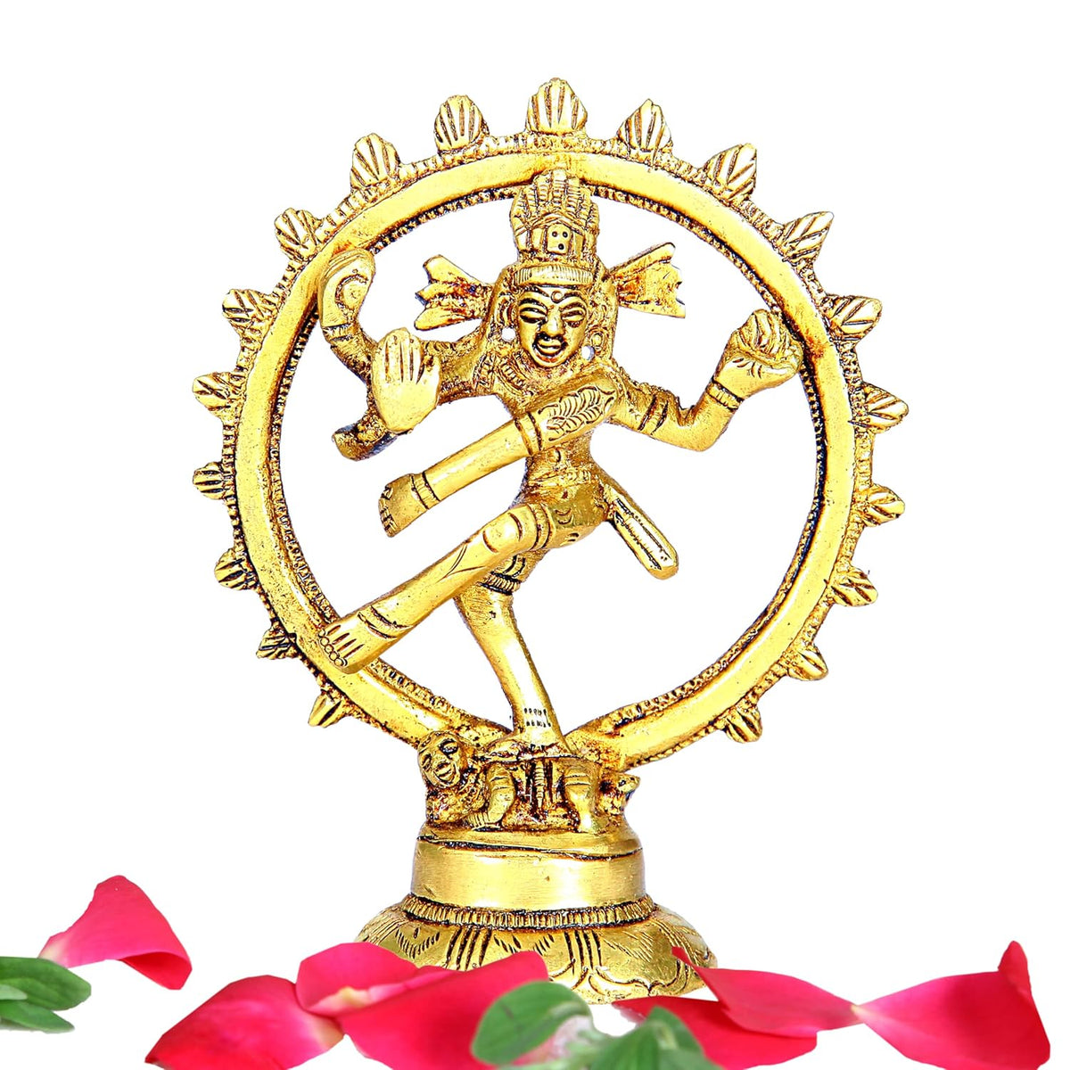 Divine Artz | Nataraj Statue Small | Nataraja Statue Small | Natarajar Statue Small Brass 10 CM Height, Gold Colour 1 No