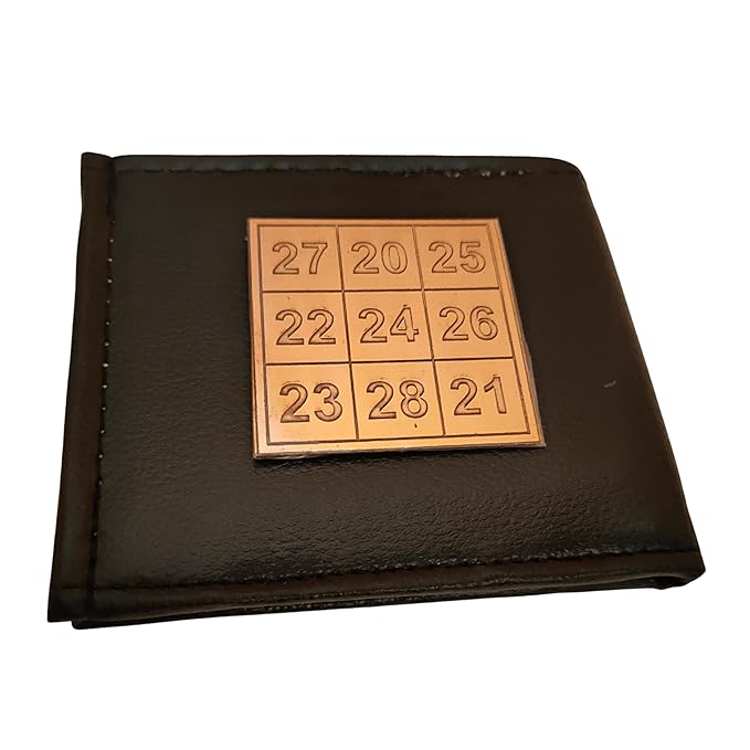 Divine Artz | Kuber Card of Abundance for Wallet | Kuber Yantra Numbers Small 2 Inch X 2 Inch Copper Yantra Brown Colour 1 Piece