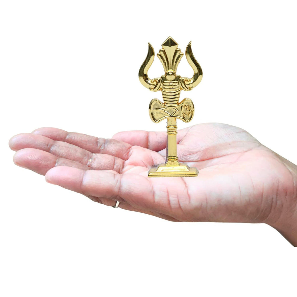 Divine Artz | Trishul for Car Dashboard | Soolam for Car Dashboard, Metal, 1 Piece (Gold Colour)