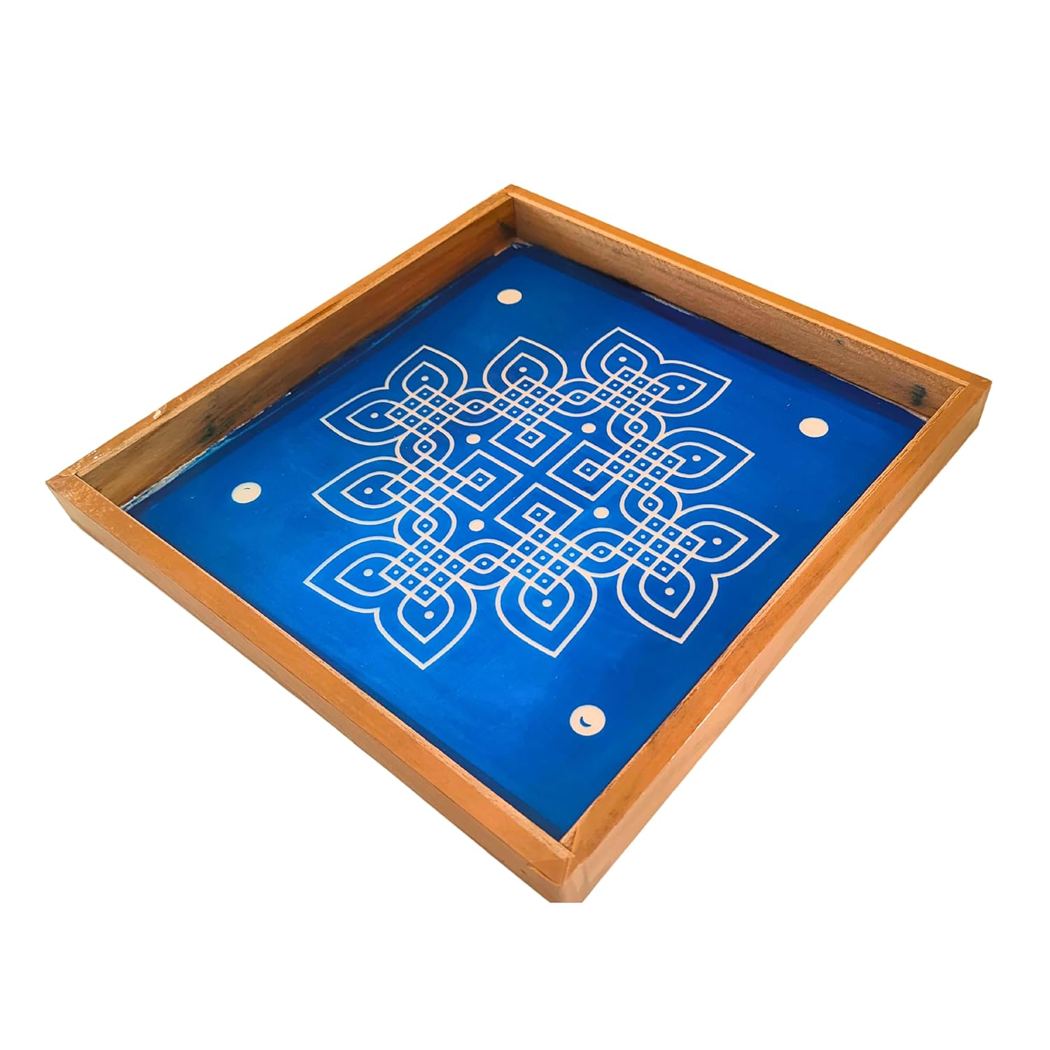 Divine Artz | Padi Kolam Rangoli Stencil Wooden, Rangoli Sacha Wooden, 1 Piece (10x10 Inches)