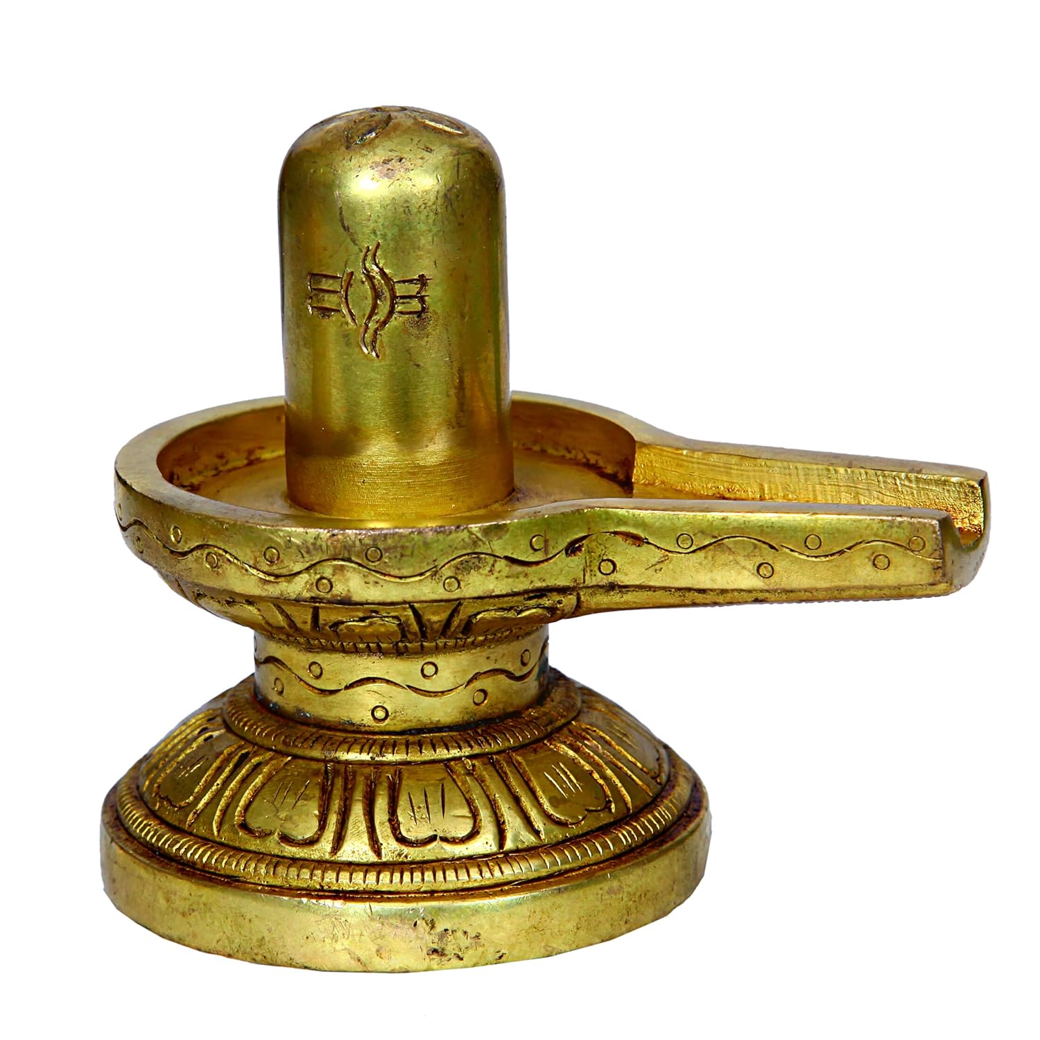 Divine Artz | Brass Shivling | Brass Shiva Lingam | Brass Sivalingam for Puja Brass 8.5CM Height Gold Colour 1 Piece