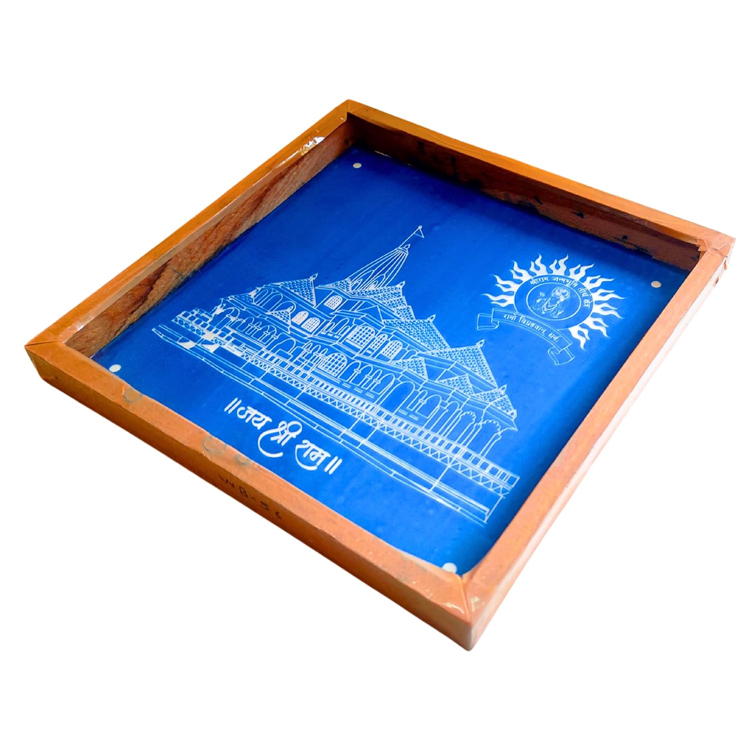 Divine Artz | Ayodhya Ram Mandir Rangoli Stencil | Ayodhya Ram Mandir Rangoli Sacha Wooden, 1 Piece (10x10 Inches)