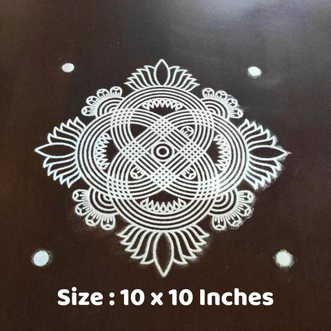 Divine Artz | Om Namah Shivaya Rangoli Stencil Wooden, Rangoli Sacha Wooden, 1 Piece (5x5 Inches)