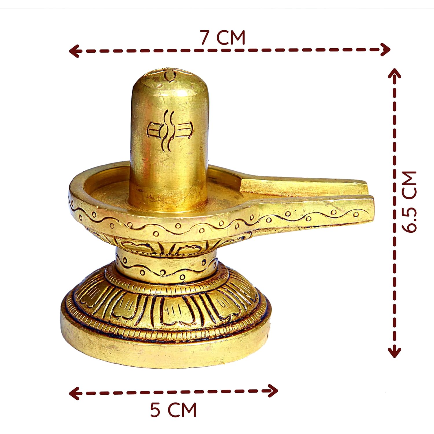 Divine Artz | Brass Shivling Small | Small Brass Shiva Lingam | Brass Sivalingam for Puja Small | Shivling for Pooja Brass 6.5CM Height Brass Gold Colour 1 Piece