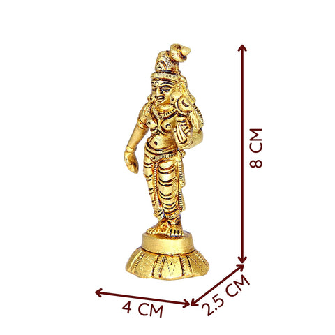 Divine Artz |  Andal Idol Brass Small | Andal Devi Idol | Andal Idol Small | Andal Devi Idol Brass, Height 8CM Gold Colour 1 Piece