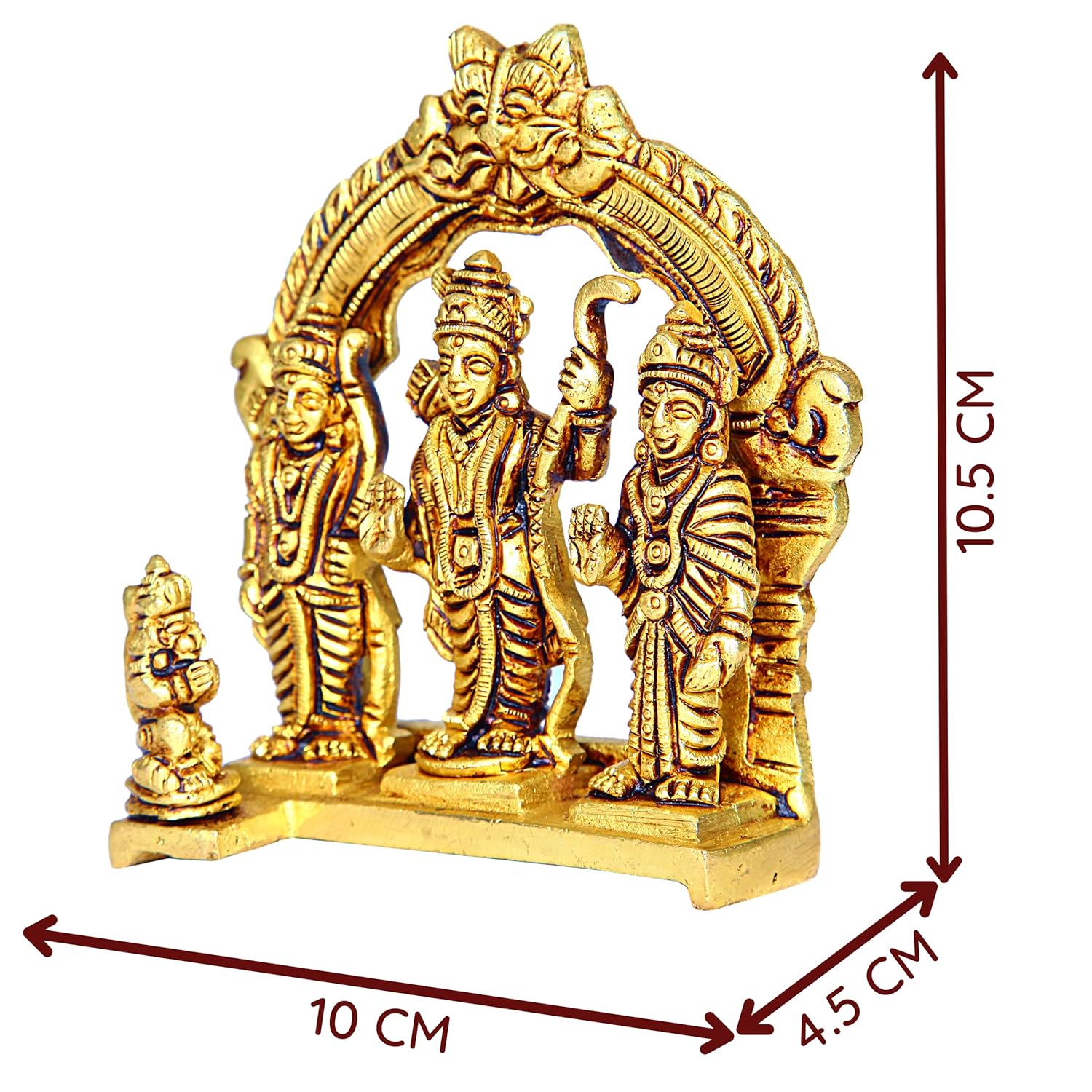 Divine Artz | Ram Darbar Statue Brass | Ram Darbar Murti Brass | Ramar Pattabhishekam Brass 10.5 CM Height Brass Gold Colour 1 Piece