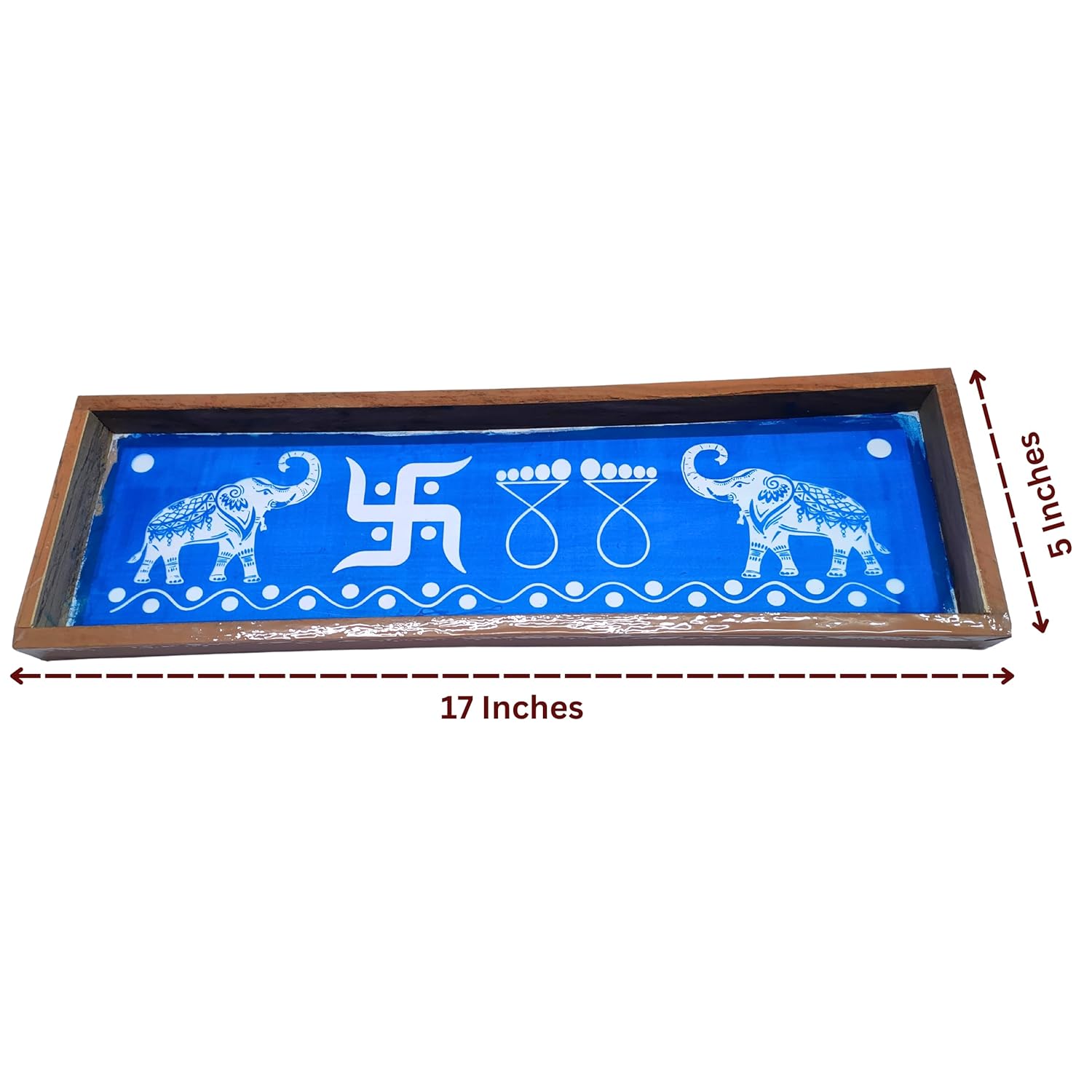 Divine Artz |  Elephant Border Rangoli Stencils Wooden, Rangoli Sacha Wooden, 1 Piece (17x5 Inches)