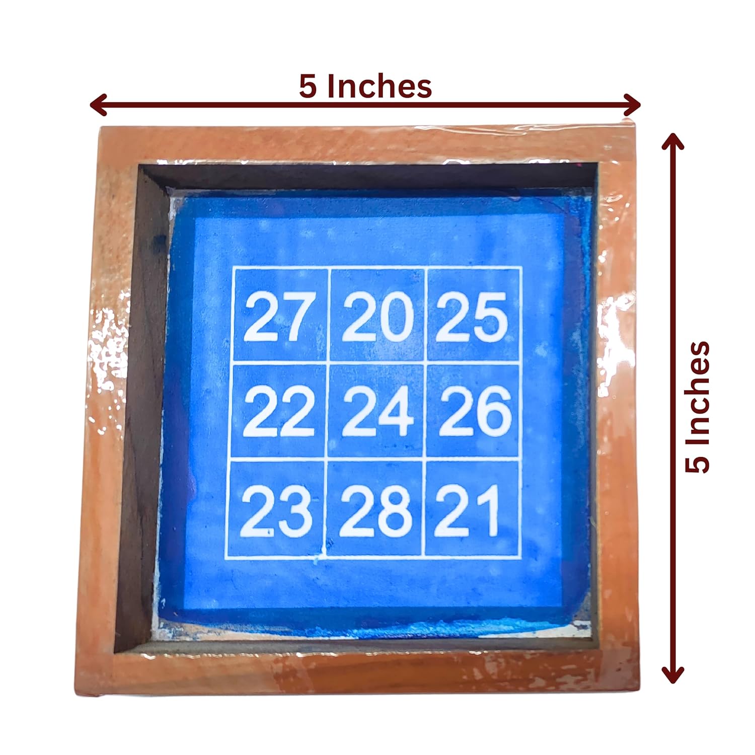 Divine Artz | Kubera Number Kolam Rangoli Stencil Wooden, Rangoli Sacha Wooden, 1 Piece (5x5 Inches)