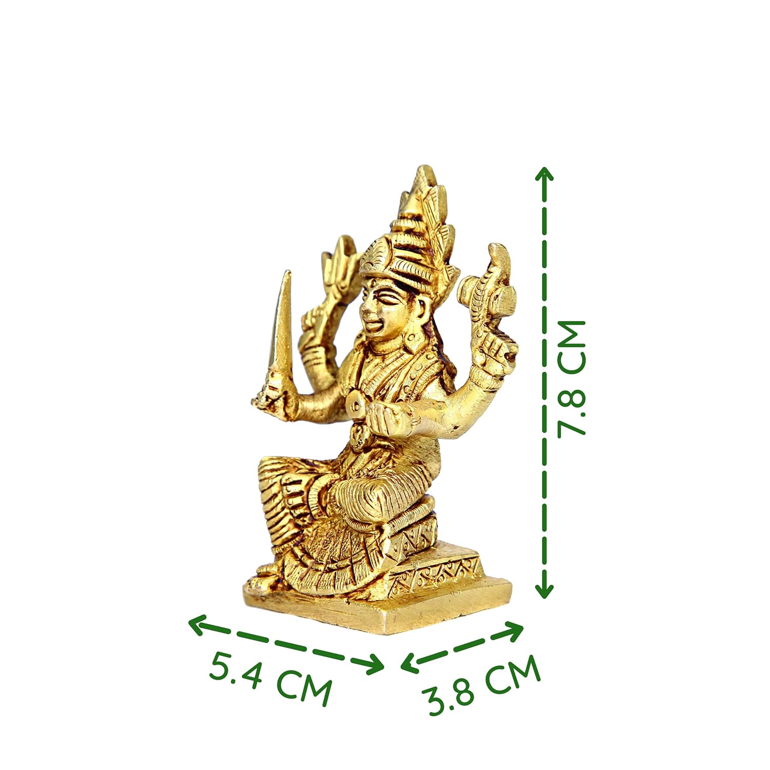 Divine Artz | Mariamman Statue Small | Brass Mariamman Idol | Mariamman Silai Small 7.8CM Height, Gold Colour(1 Piece)