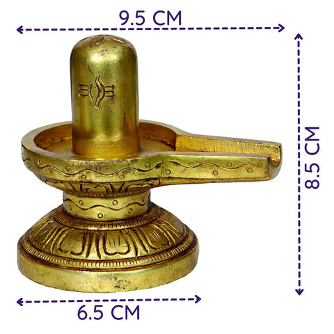 Divine Artz | Brass Shivling | Brass Shiva Lingam | Brass Sivalingam for Puja Brass 8.5CM Height Gold Colour 1 Piece