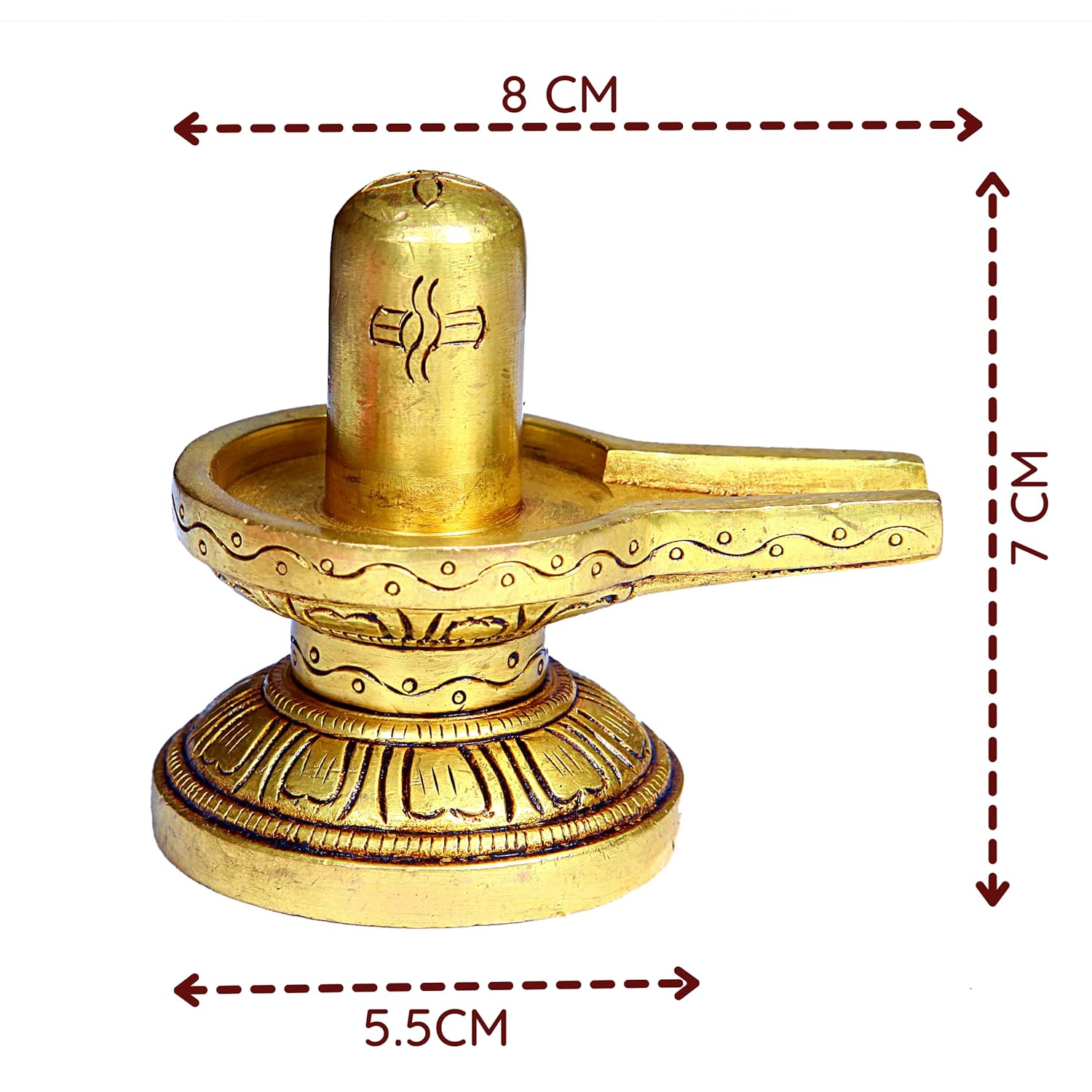 Divine Artz | Brass Shivling Medium | Brass Shiva Lingam | Brass Sivalingam for Puja Medium | Shivling for Pooja Brass 7CM Height Brass Gold Colour 1 Piece