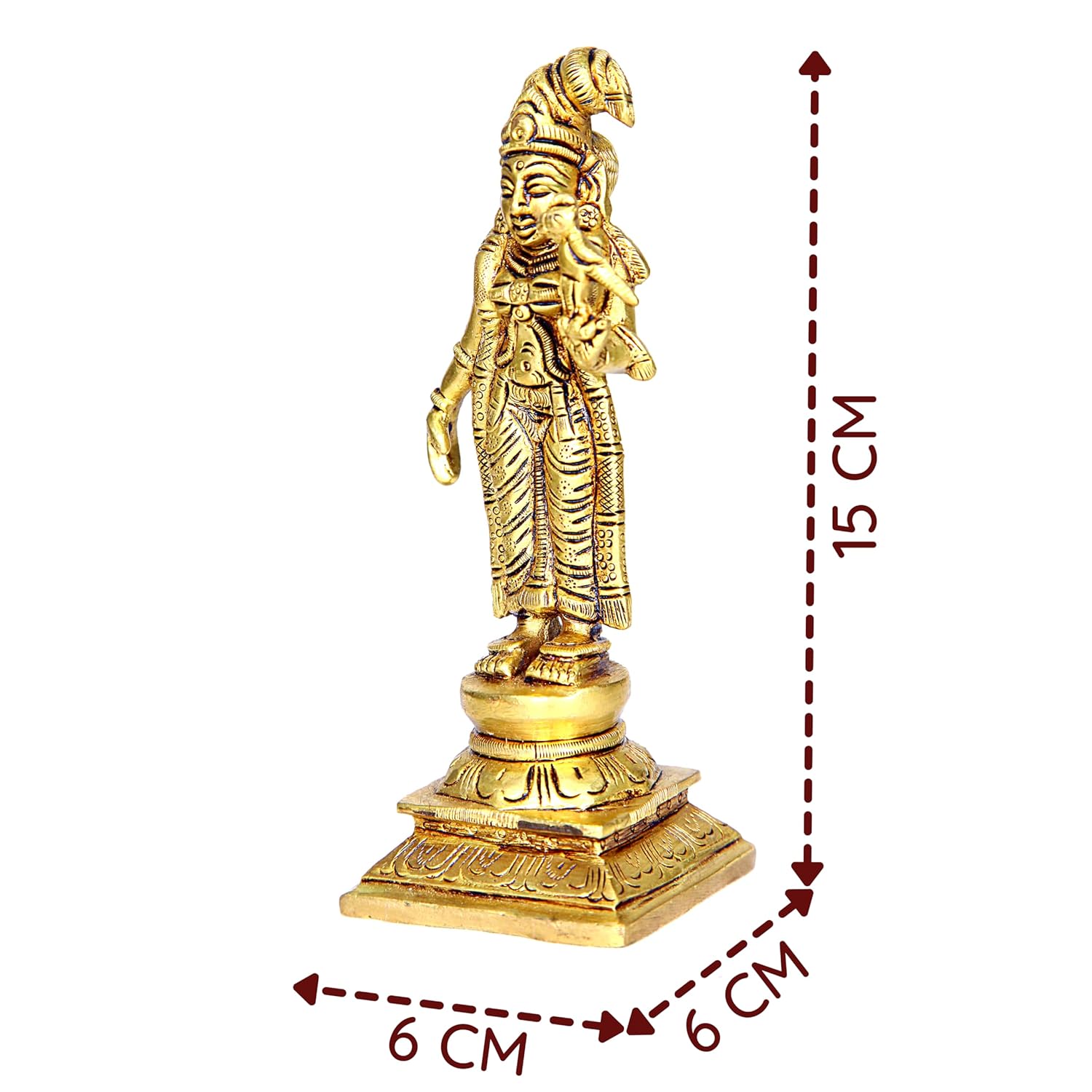 Divine Artz |  Andal Idol Brass | Andal Devi Idol | Andal Idol | Andal Devi Idol Brass, Height 15CM Gold Colour 1 Piece