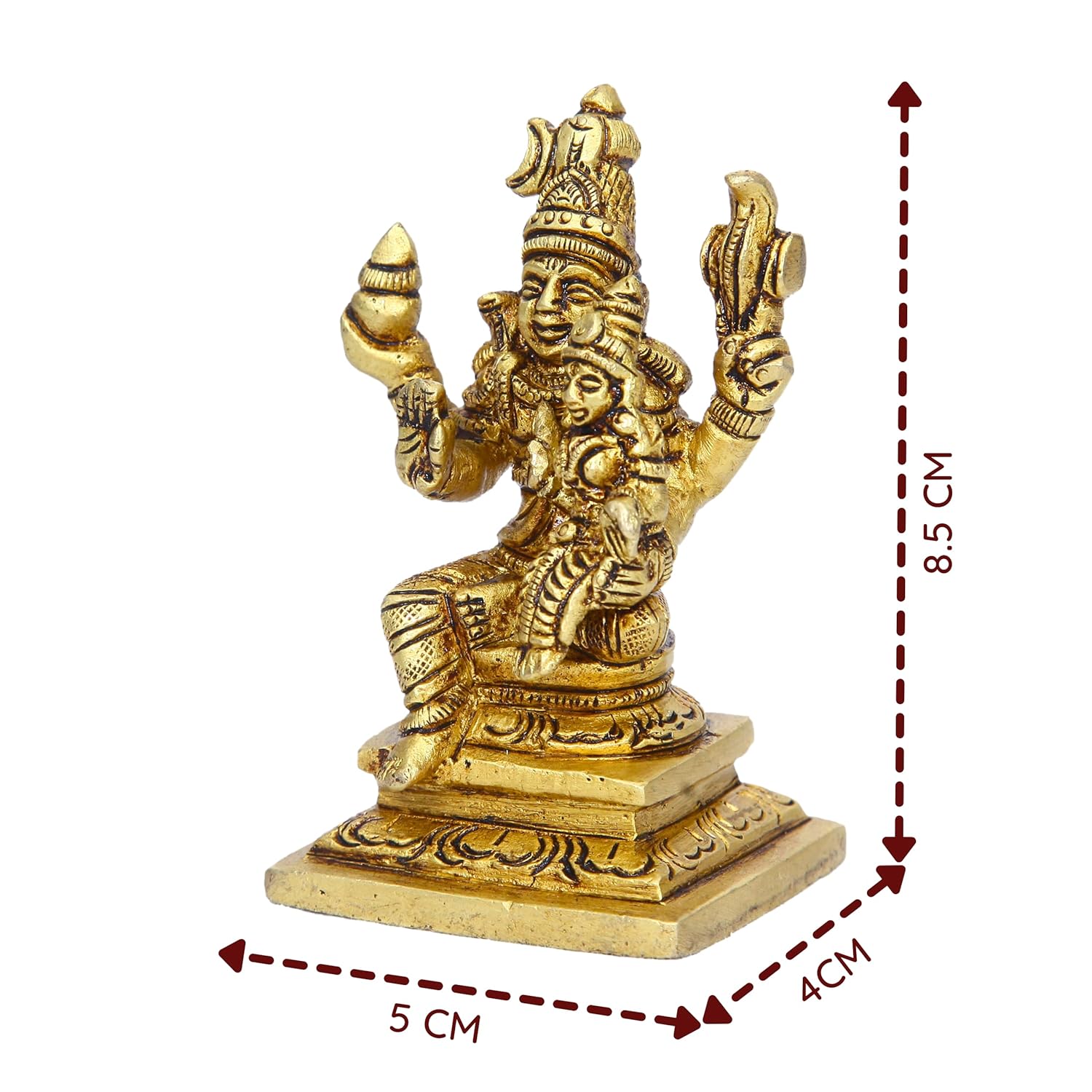 Divine Artz | Small Swarna Akarshana Bhairava Idol | Swarna Akarshana Bhairava Statue Small | Small Swarna Akarshana Bhairavar Silai, Brass, Height 8.5CM, Gold Colour, 1 Piece