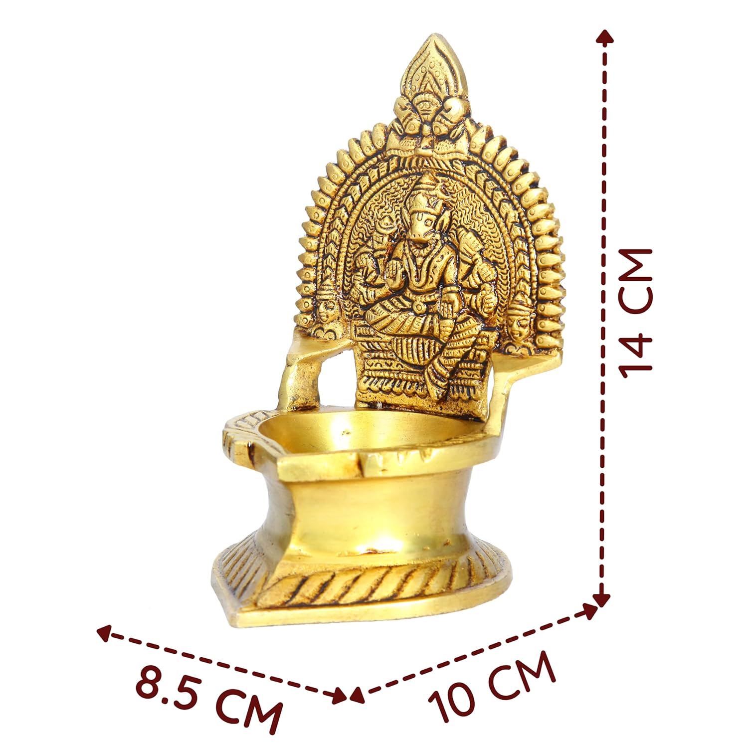 Divine Artz | Premium Varahi Amman Vilakku Brass | Varahi Vilakku | Varahi Amman Deepam Brass 14 CM Height, Gold Colour, 1 Piece