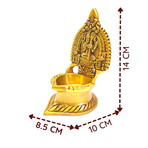 Divine Artz | Premium Kamatchi Amman Vilakku Brass Kamakshi Vilakku for Pooja | Kamakshi Deepam Big | Kamatchi Vilakku Big, Brass, Height 14 CM, Gold Colour, 1 Piece