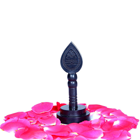 Divine Artz | Karungali Vel with Stand 3 Inches | Karungali Vel 3 Inch Stand Original - 3 Inches Height Natural Black 1 Piece