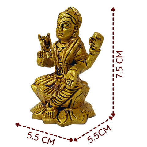 Divine Artz | Balambigai Statue Mini | Mini Balambika Idol | Balambigai Devi Statue | Bala Tripura Sundari Idol Brass 7.5CM Height Brass Gold Colour 1 Piece