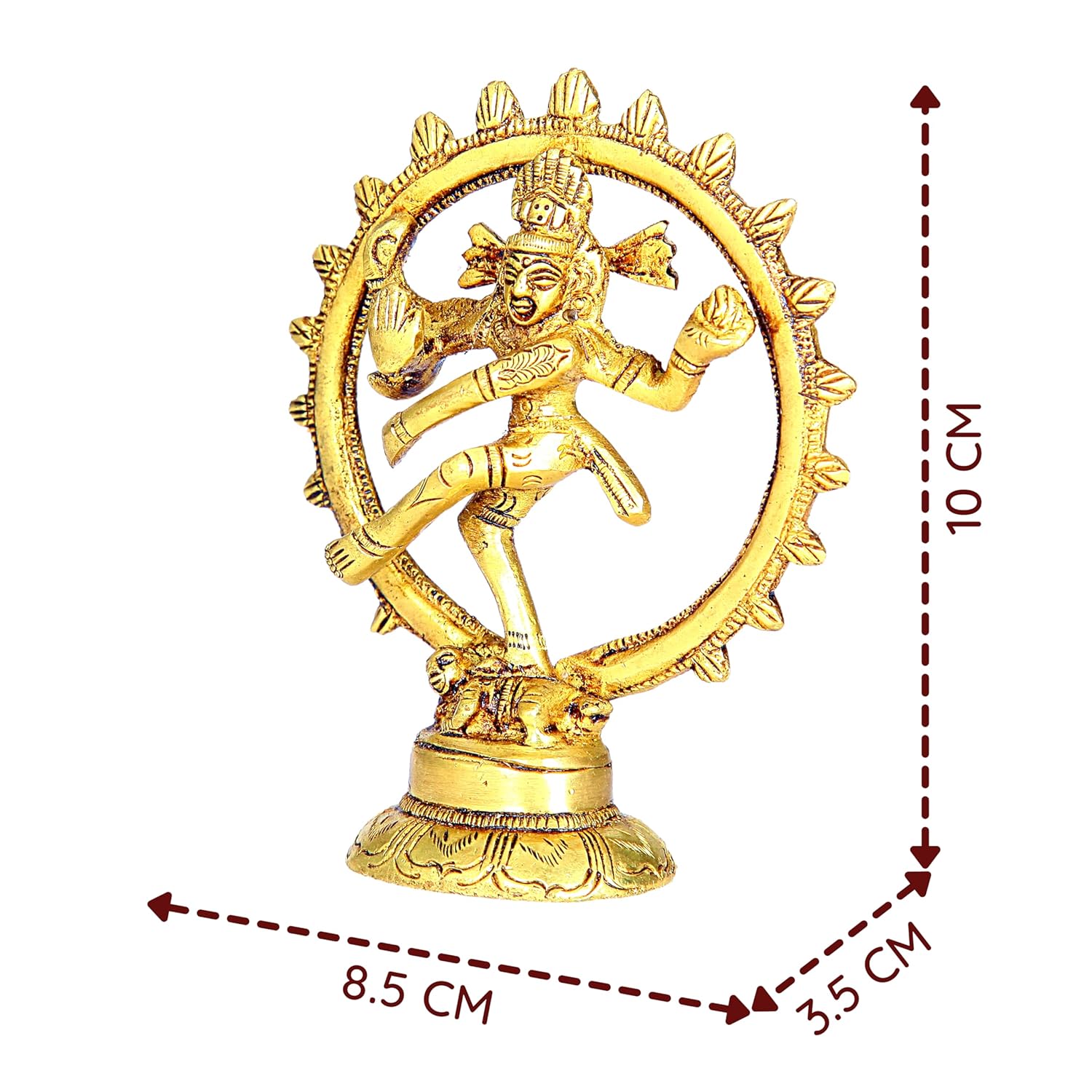 Divine Artz | Nataraj Statue Small | Nataraja Statue Small | Natarajar Statue Small Brass 10 CM Height, Gold Colour 1 No