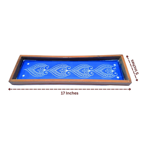 Divine Artz | Lotus Bud Border Rangoli Stencils Wooden, Rangoli Sacha Wooden, 1 Piece (17x5 Inches)