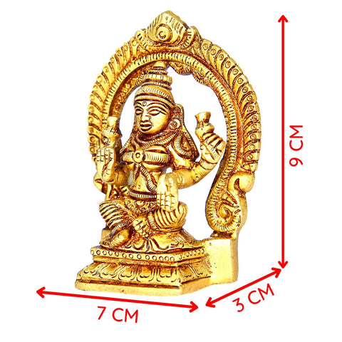 Divine Artz |  Laxmi Devi Brass Idol with Arch | Laxmi Idol Brass Small | Lakshmi Devi Idol | Lakshmi Silai | Lakshmi Devi Vigraham Brass 9 CM Height, Gold Colour 1 No