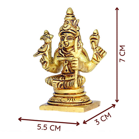 Divine Artz | Kamakshi Amman Statue | Kamakshi Amman Idol | Kamatchi Amman Silai Brass, 7cm Height, Gold Colour - (1 Piece)