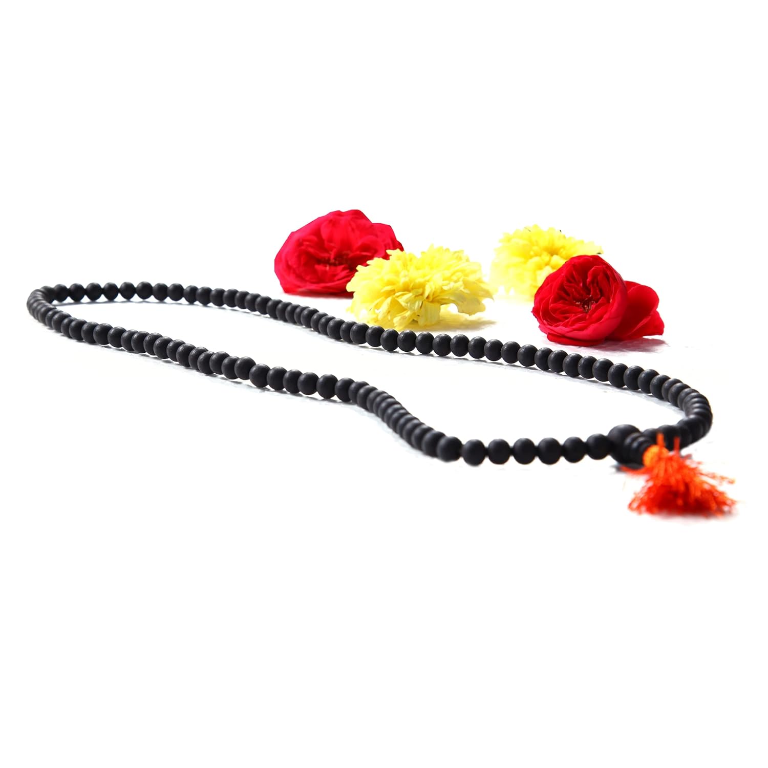 Divine Artz | Men 100% Natural Unpolished Karungali Malai Original Karungali Malai 8Mm-Natural Black Ebony Wood Mala