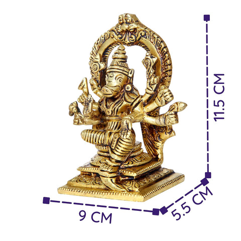 Divine Artz | Brass Varahi Amman Statue with Thiruvachi, Medium, Gold Colour - (1 Piece)