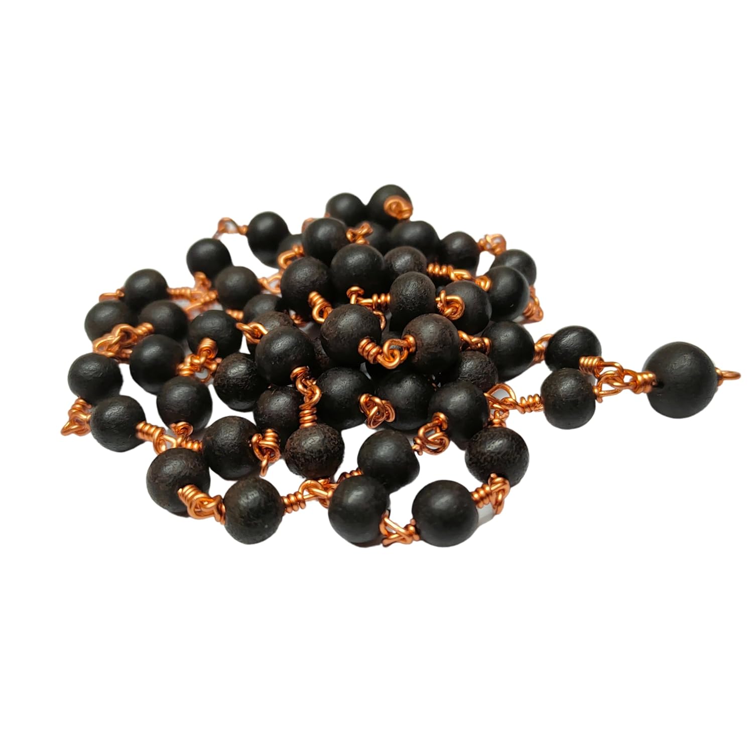 Divine Artz | Karungali Malai Copper Original 6mm | Karungali Malai Copper 6mm 54 Beads, Ebony Wood, 1 Piece