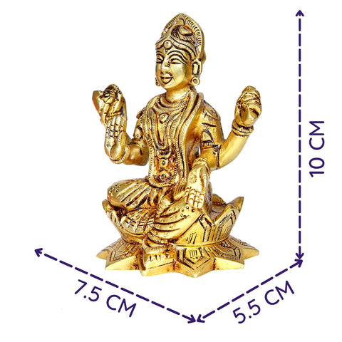 Divine Artz | Balambika Idol Brass | Premium Finish Balambigai Statue | Bala Tripura Sundari Idol, 10cm Height, Gold Colour - (1 Piece)