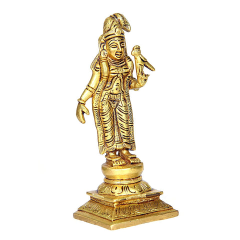 Divine Artz |  Andal Idol Brass | Andal Devi Idol | Andal Idol | Andal Devi Idol Brass, Height 15CM Gold Colour 1 Piece