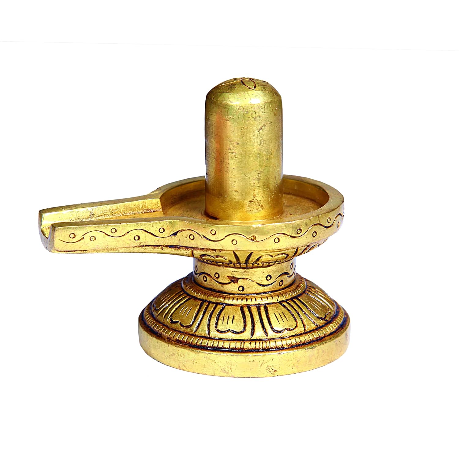 Divine Artz | Brass Shivling Medium | Brass Shiva Lingam | Brass Sivalingam for Puja Medium | Shivling for Pooja Brass 7CM Height Brass Gold Colour 1 Piece